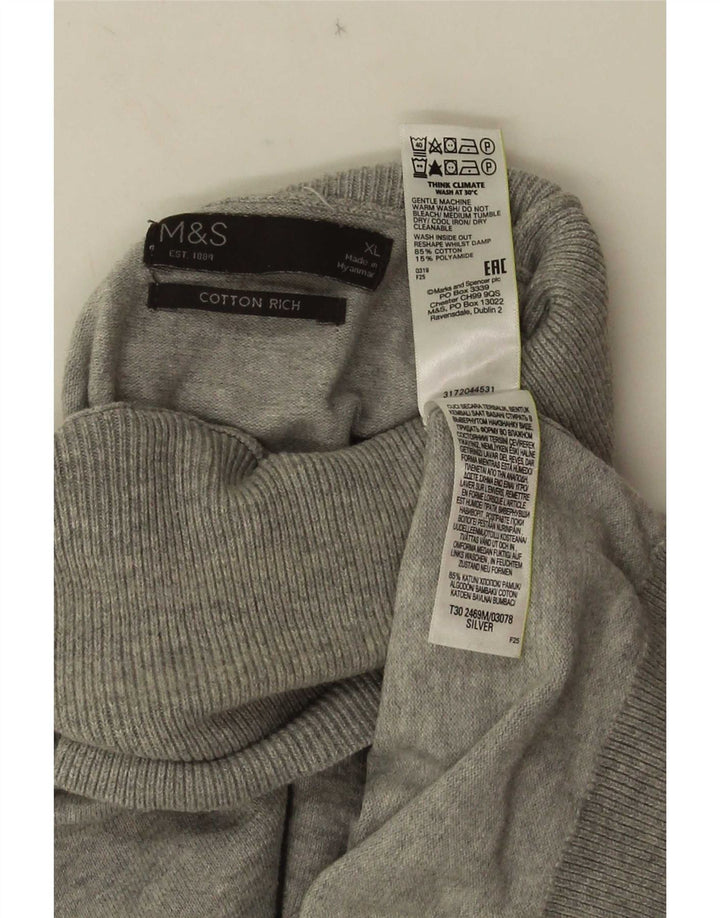 Suéter masculino Marks & Spencer com gola redonda XL algodão cinza