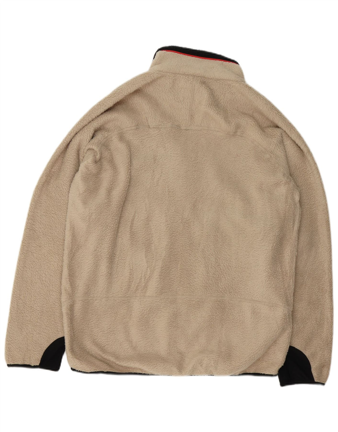 FILA Mens Fleece Jacket UK 44 2XL Off White Colourblock Polyester