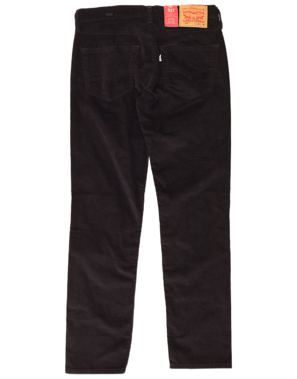 Calça masculina Levi's 511 Slim Fit veludo W32 L32 algodão preto