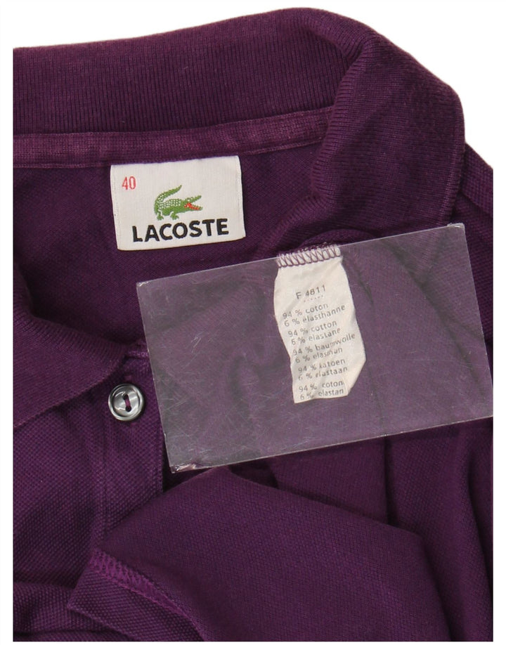 Camisa polo feminina Lacoste tamanho 40 algodão roxo médio