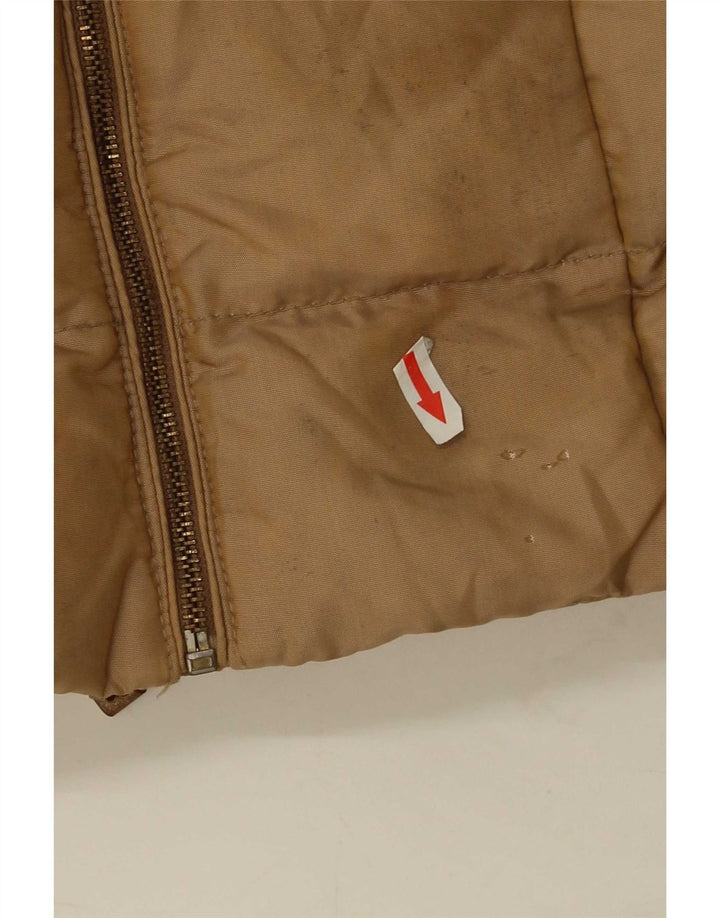 Casaco acolchoado feminino Zara UK 10 pequeno marrom nylon