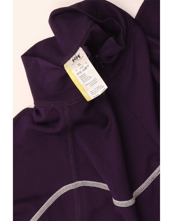 Pulôver Helly Hansen feminino com gola e zíper, top de treino UK 18 XL roxo