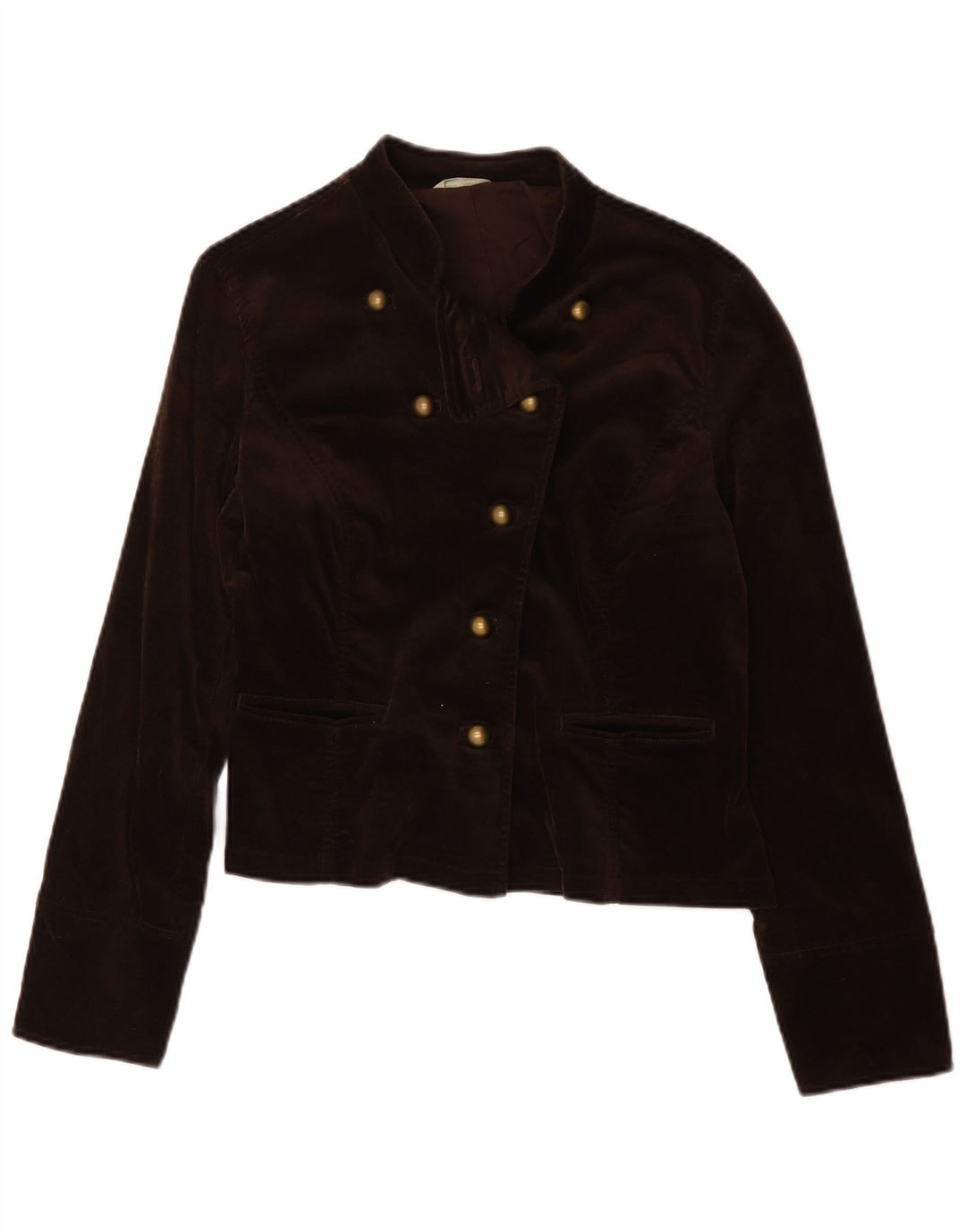 Jaqueta blazer feminina de veludo com 5 botões da Marks & Spencer Reino Unido 14 marrom médio