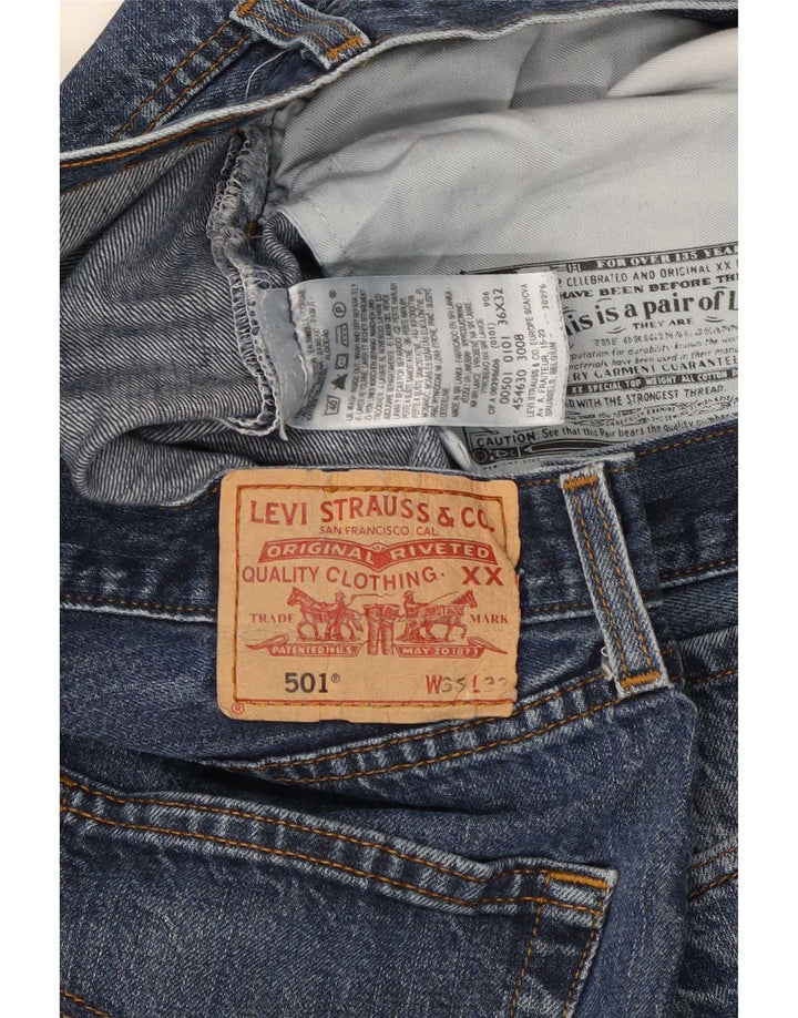 Calça jeans masculina Levi's 501 Straight W36 L28 azul algodão