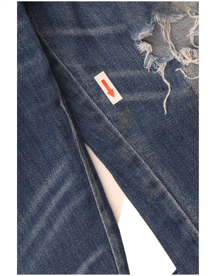 Replay Calça Jeans Feminina Katewin Distressed Slim W32 L32 Azul Algodão