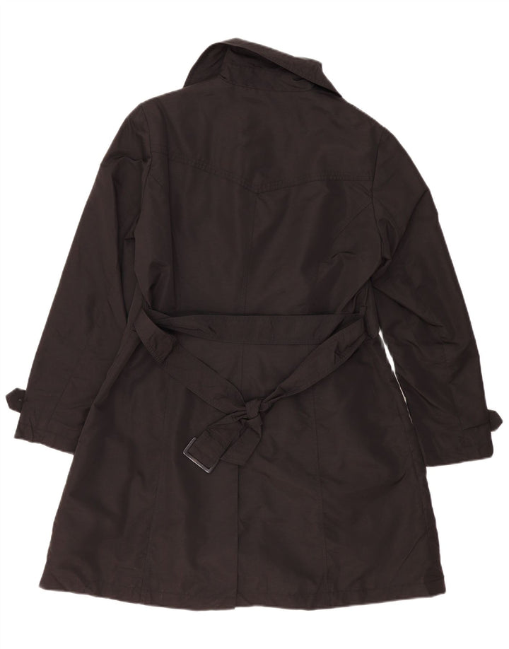 Casaco impermeável feminino Marks & Spencer Reino Unido 14 grande poliéster preto