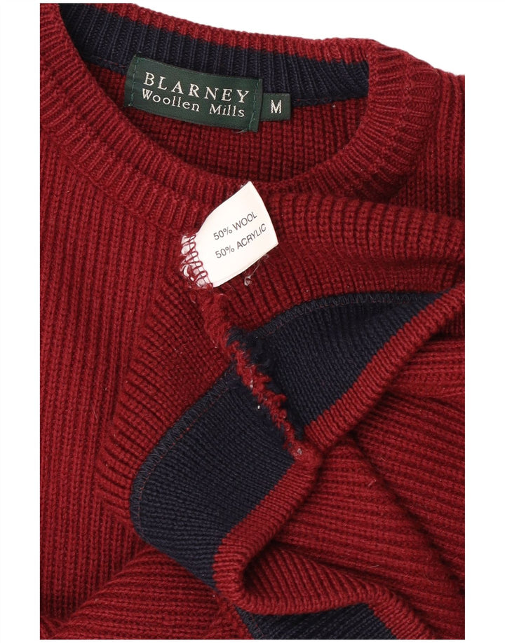 Suéter masculino Blarney com gola redonda, lã média cor de vinho
