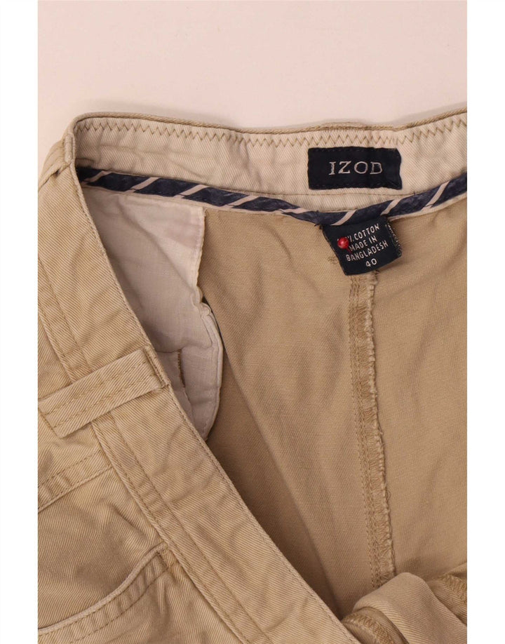 Shorts cargo masculino Izod W40 XL algodão bege