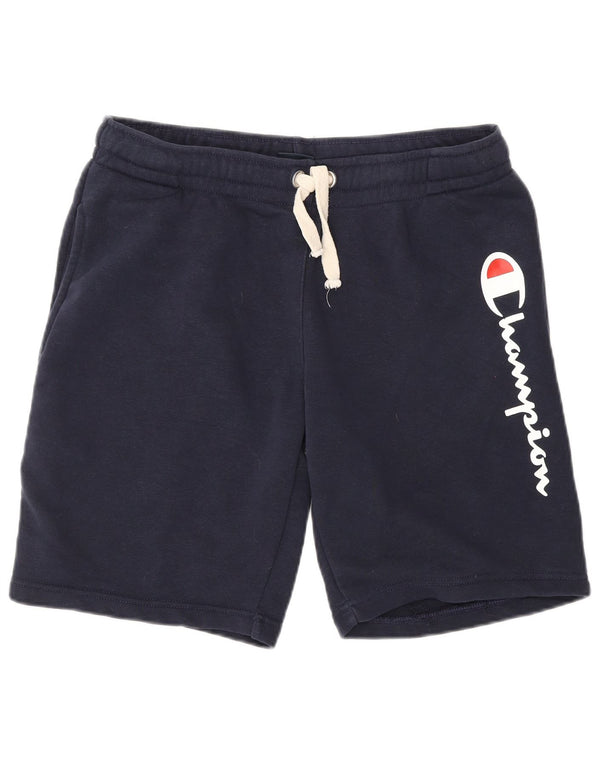 Shorts esportivos gráficos femininos Champion UK 14 grande azul marinho