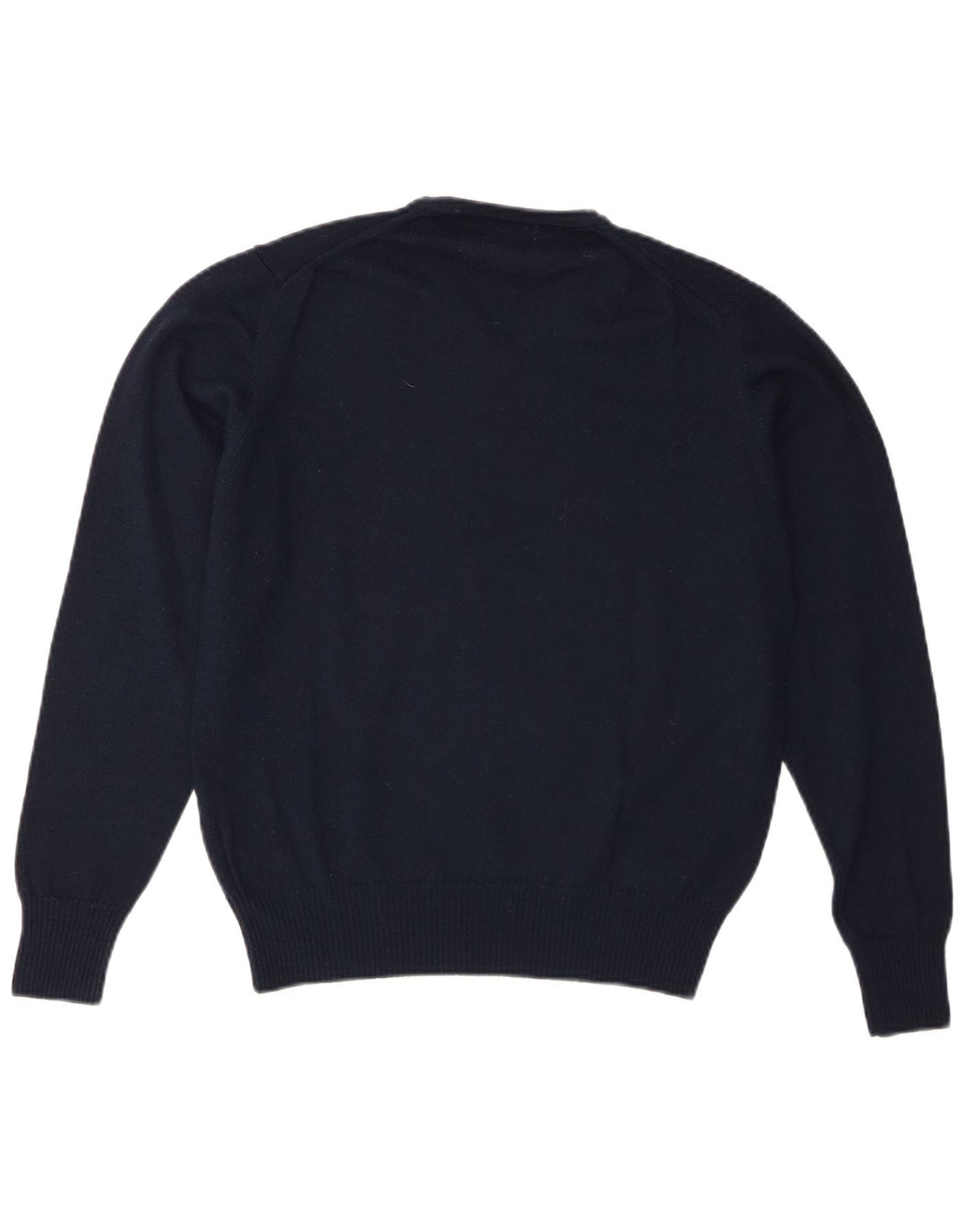 Zara Suéter masculino com gola V e lã azul marinho médio