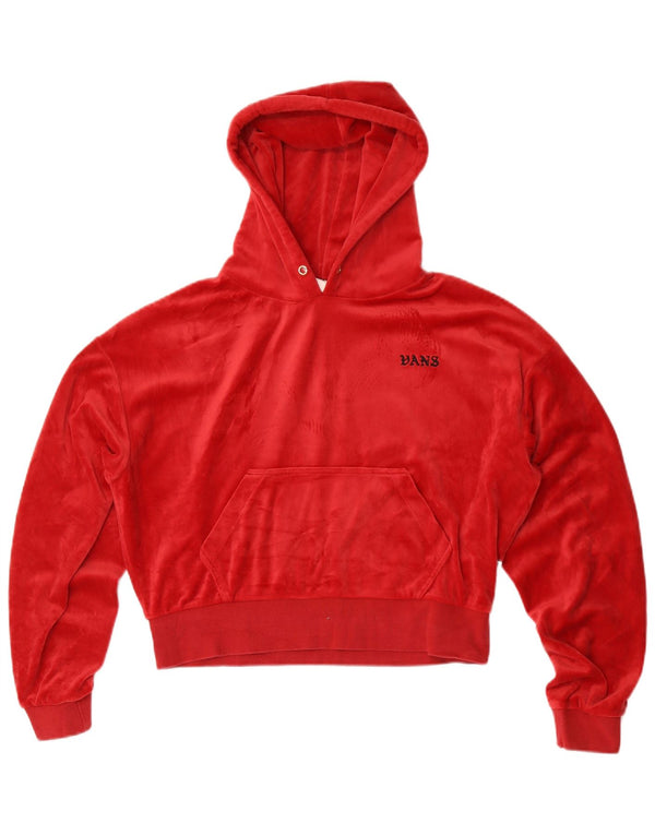 Vans Womens Velour Oversized Hoodie Jumper UK 10 Pequeno Poliéster Vermelho