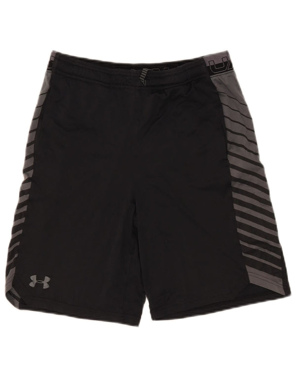 Shorts esportivos Under Armour Boys Heat Gear 13-14 anos XL preto colorblock
