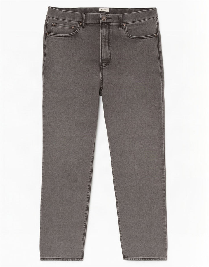 Calça jeans reta regular masculina Marks & Spencer W36 L29 algodão cinza