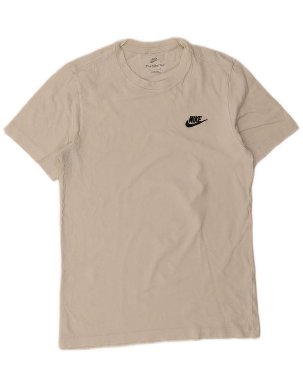 Nike Mens Camiseta Top Pequeno Algodão Branco