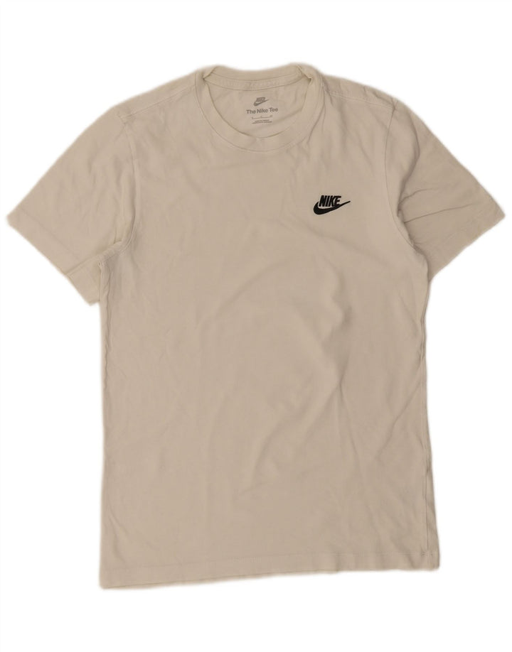 Nike Mens Camiseta Top Pequeno Algodão Branco