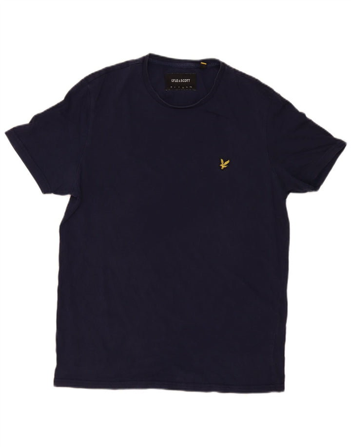 Camiseta masculina Lyle & Scott grande algodão azul marinho