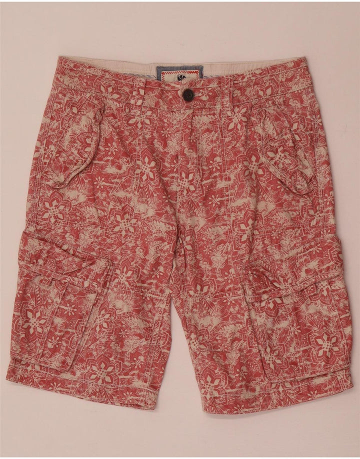 Shorts cargo masculino Fat Face W32 médio vermelho floral