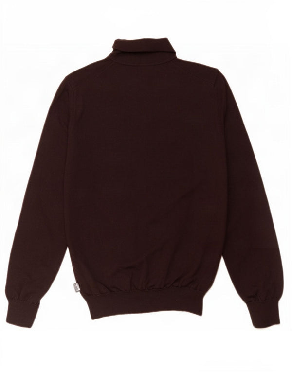 Suéter masculino Hugo Boss com gola polo e lã virgem marrom pequena