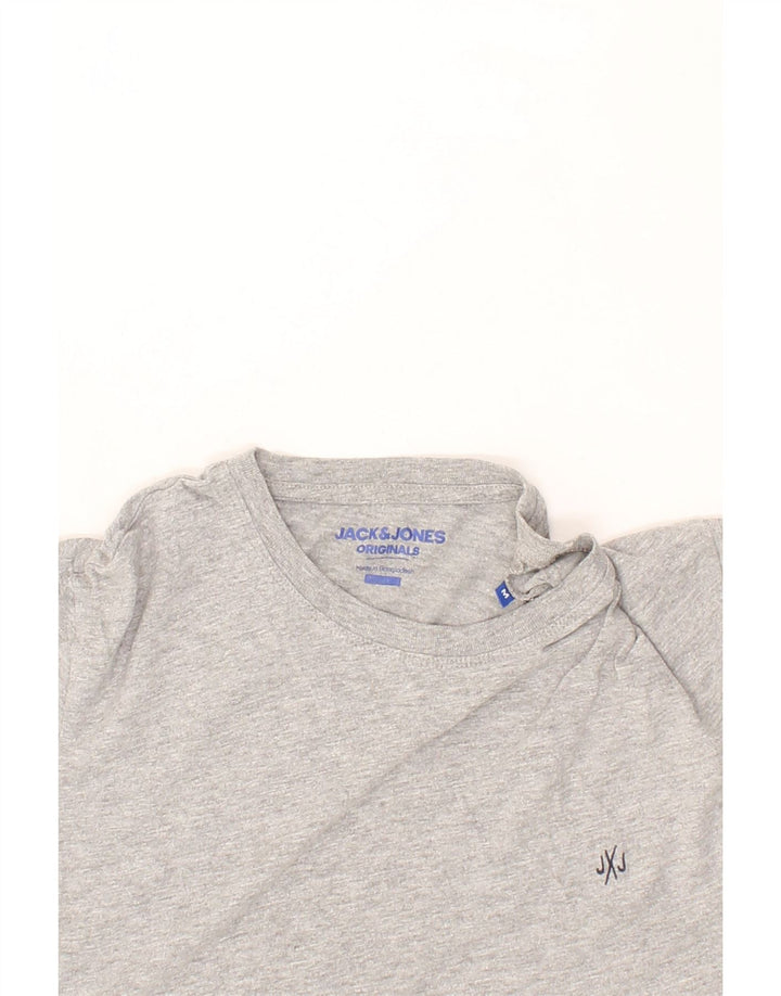JACK & JONES Mens Originals T-Shirt Top Medium Grey Cotton Vintage Jack & Jones and Second-Hand Jack & Jones from Messina Hembry 