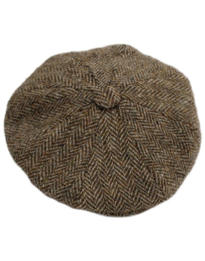 Boné masculino Harris Tweed liso pequeno espinha de peixe cinza novo clássico de lã