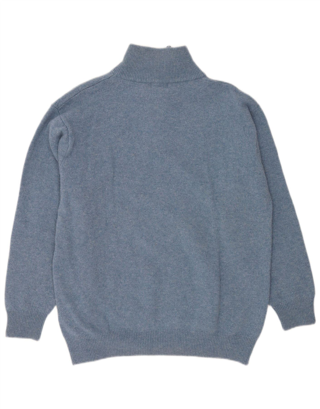 Suéter masculino Kappa com zíper e gola 2XL lã virgem manchada azul