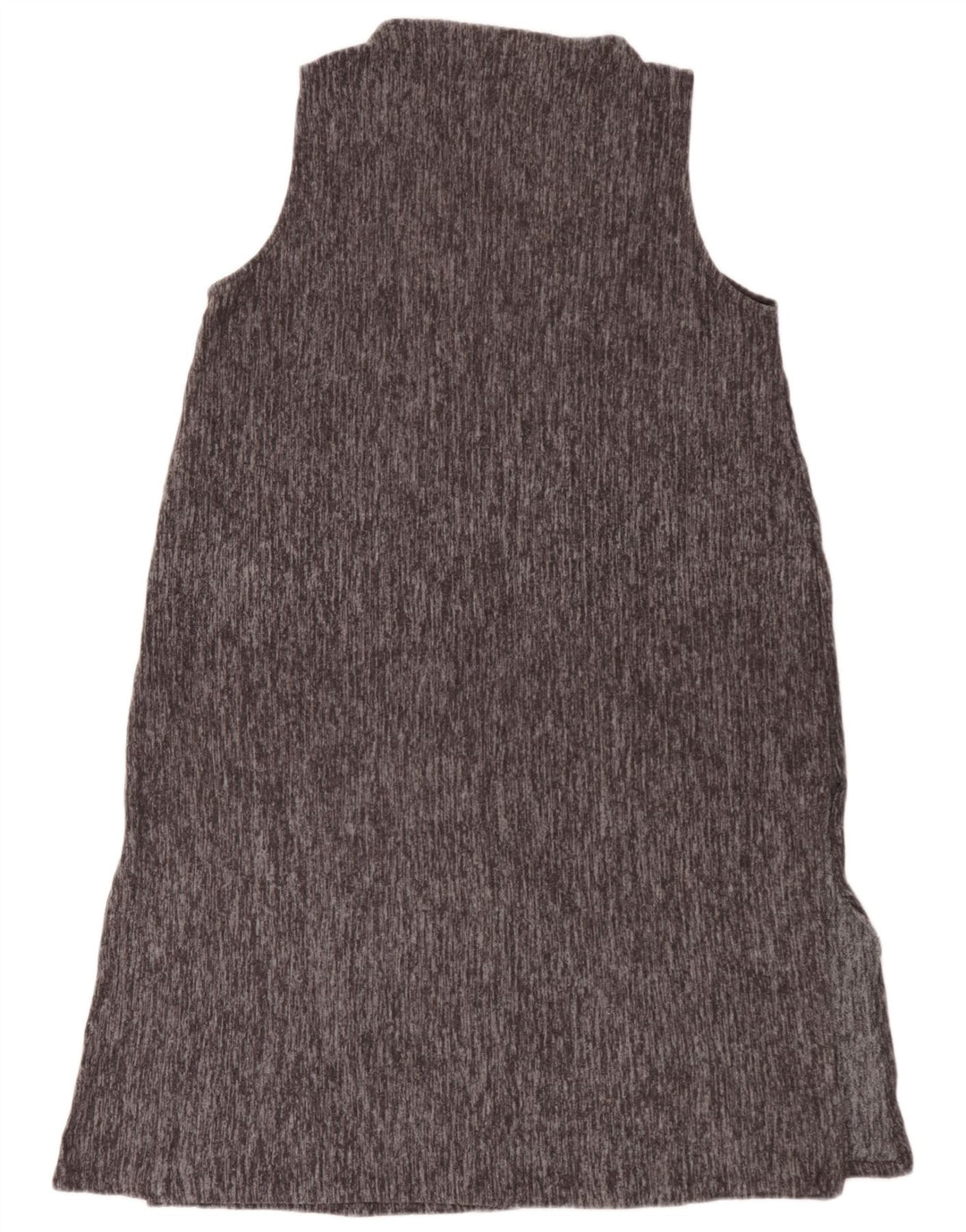Vestido básico feminino sem mangas Zara Reino Unido 16 grande poliéster manchado cinza