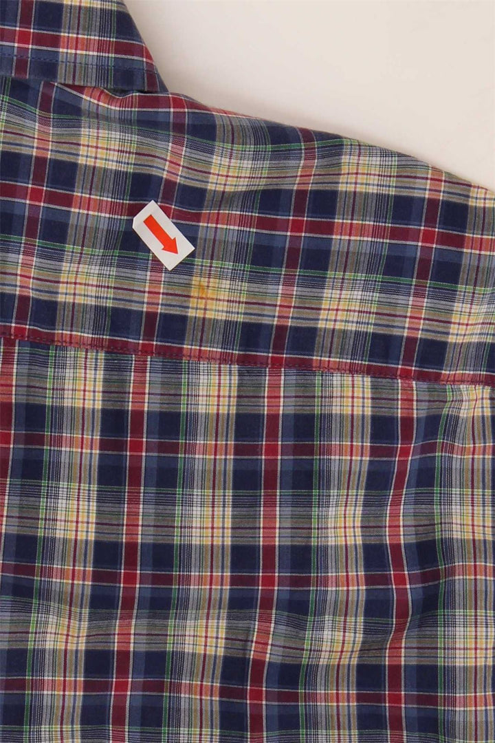 GANT Camisa masculina regular fit algodão xadrez azul médio