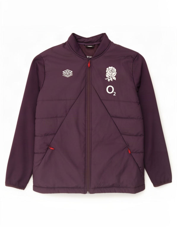 Jaqueta acolchoada gráfica feminina Umbro UK 20 2XL poliéster roxo