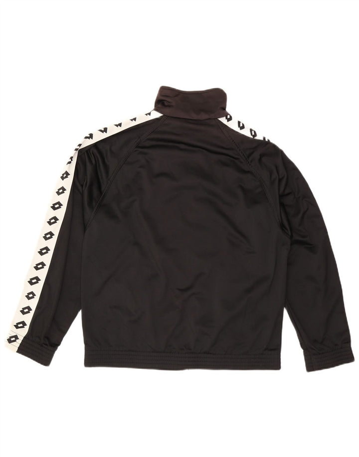 LOTTO Jaqueta masculina de agasalho gráfico pequeno preto colorido em poliéster