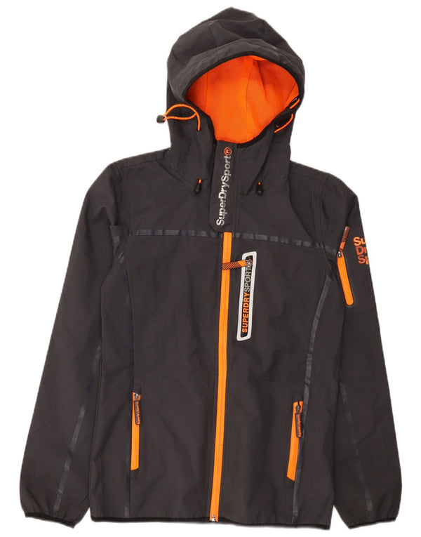 Jaqueta de chuva masculina Superdry Graphic com capuz UK 34 XS poliéster cinza