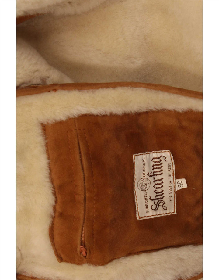 Sobretudo masculino vintage de shearling IT 50 grande bege