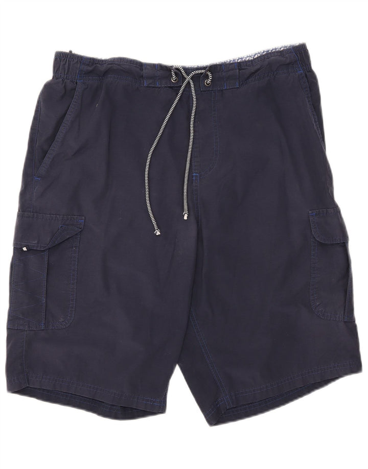 Shorts de natação masculino Marks & Spencer grande algodão azul marinho
