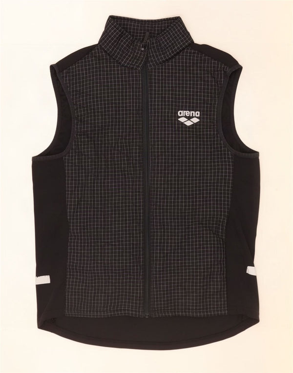 Arena Womens Graphic Acolchoado Gilet UK 14 Médio Preto Check Poliéster