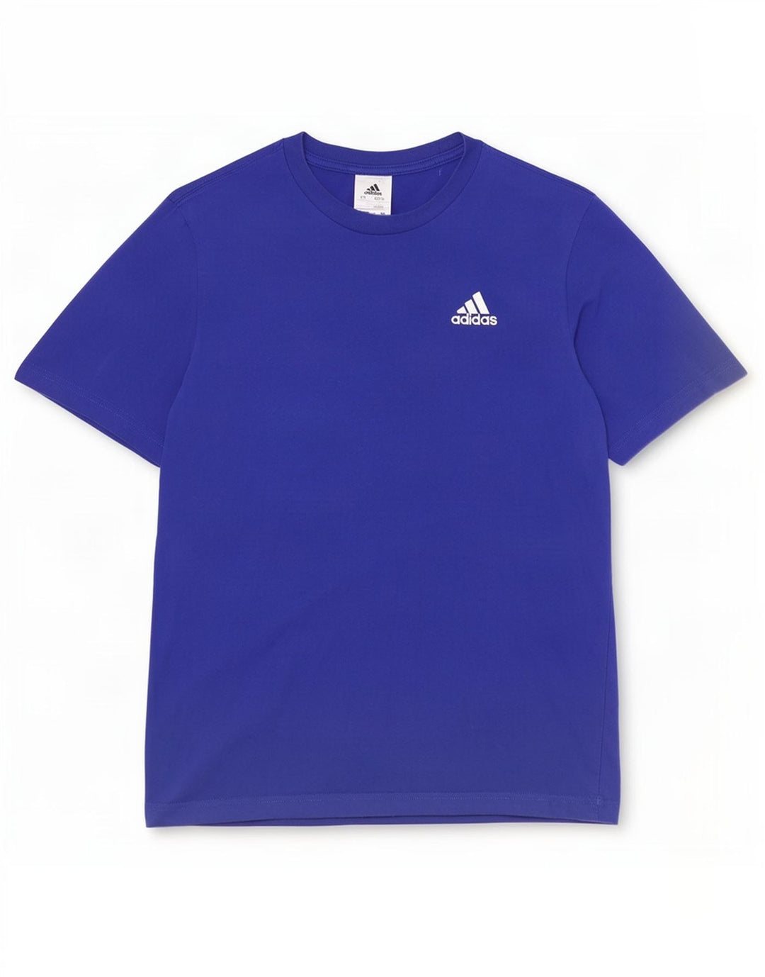 Adidas Mens Camiseta Top Pequeno Algodão Azul