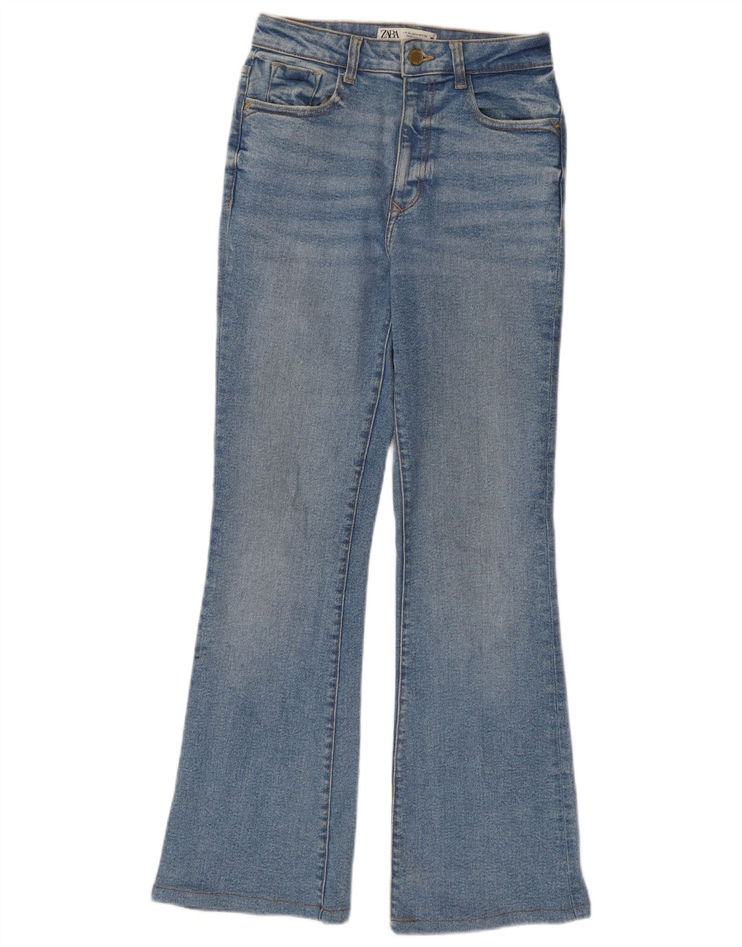 Zara Calça jeans feminina larga EU 36 XS W26 L30 Azul