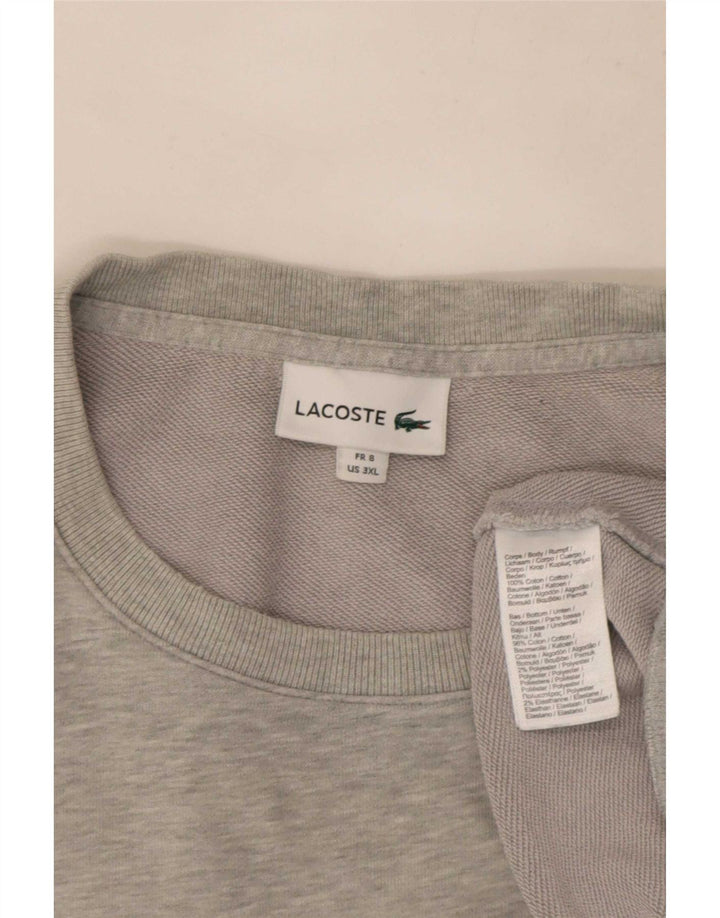 Moletom masculino Lacoste tamanho 8 3XL algodão manchado cinza