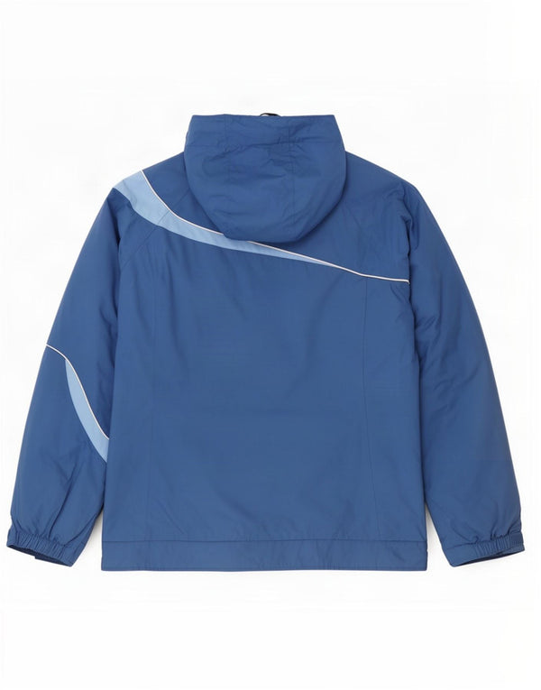 Jaqueta de chuva feminina Columbia com capuz Reino Unido 16 grande bloco colorido azul nylon