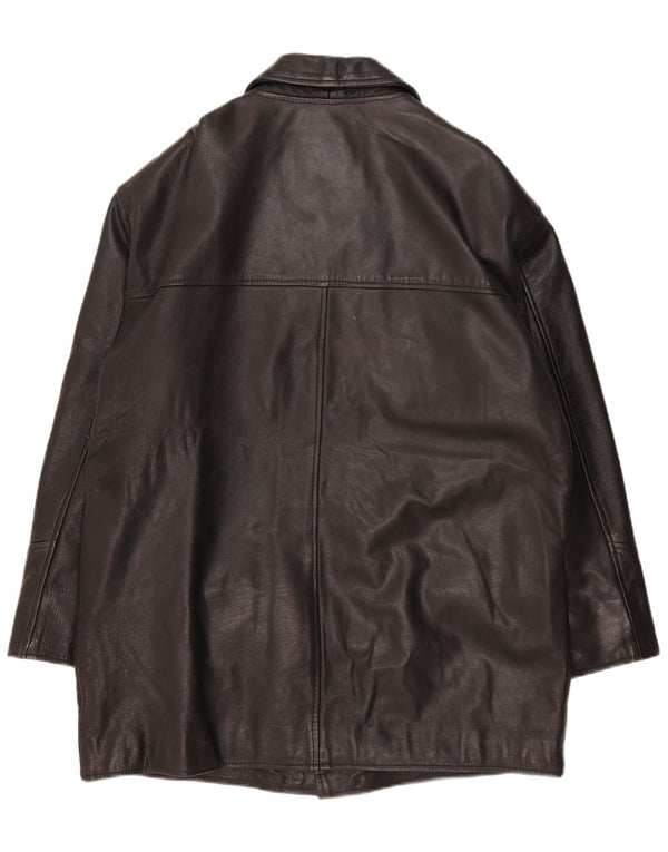 Ciro Citterio Casaco de couro masculino UK 44 2XL Quadrinhos de couro preto