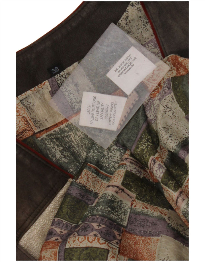 Colete feminino VINTAGE de camurça gráfica EU 38 bloco colorido médio multicolorido