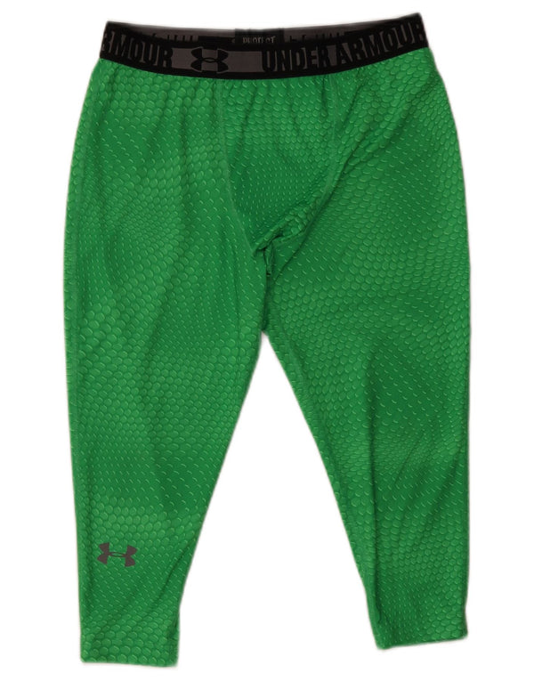 Under Armour Masculino Heat Gear Graphic Leggings Grande W30 L18 Verde Manchado