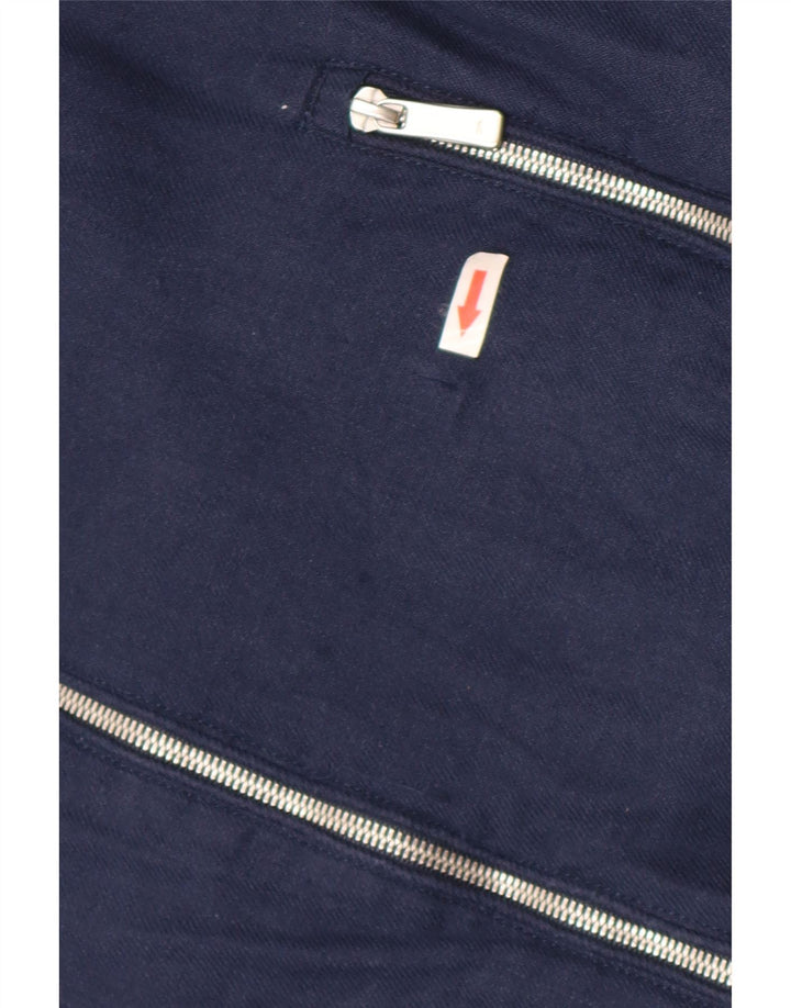 Jaqueta bomber masculina Zara UK 40 grande linho azul marinho