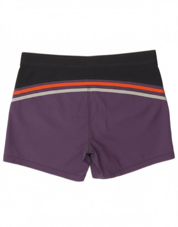 Shorts de natação masculino Lotto UK 40/42 nylon listrado roxo grande