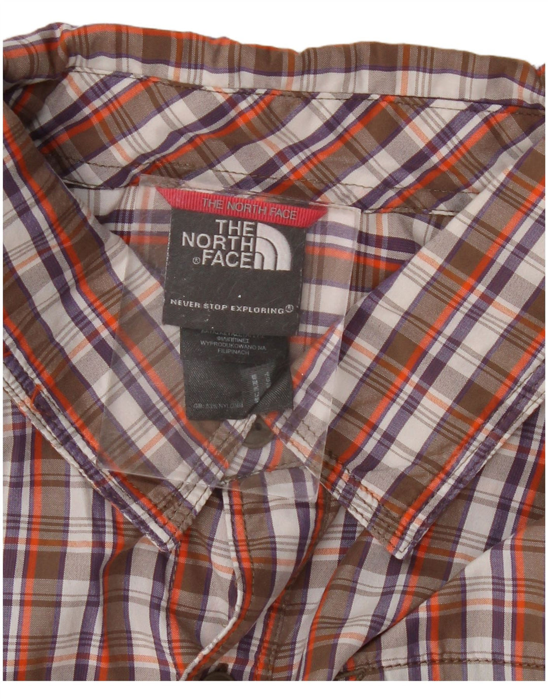 Camisa masculina de manga curta THE NORTH FACE XL marrom xadrez nylon