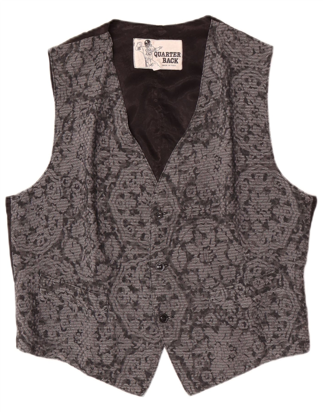 Colete masculino vintage grande cinza floral