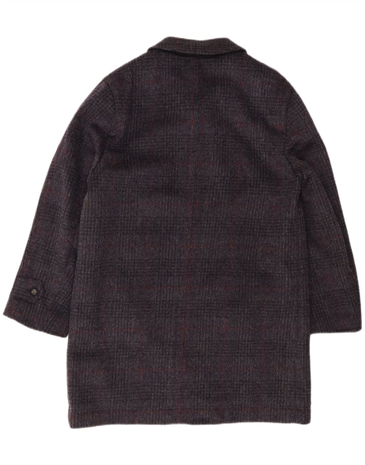 VALMELINE Womens Overcoat IT 50 XL Grey Houndstooth Wool