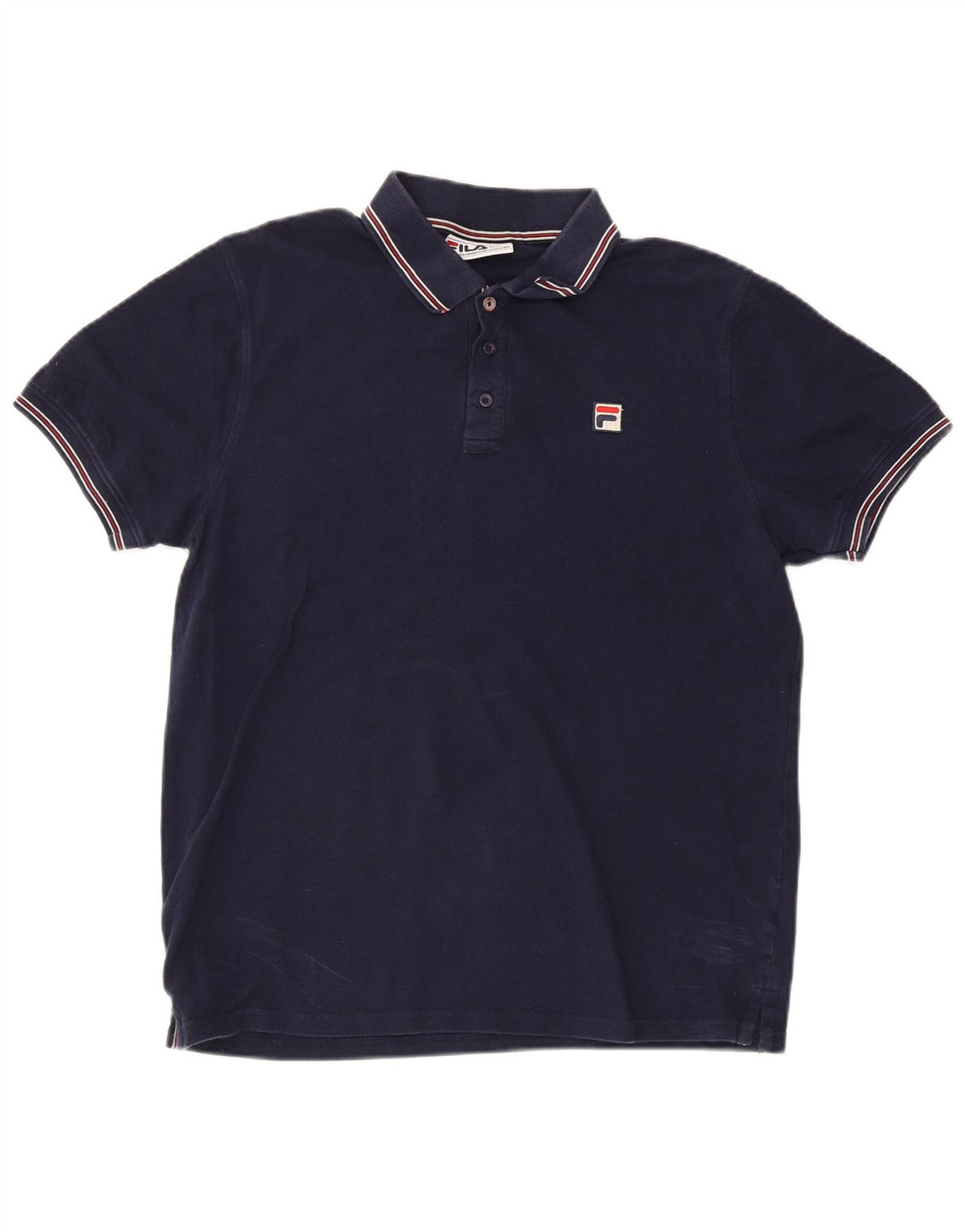Camisa polo masculina Fila grande listrada azul marinho