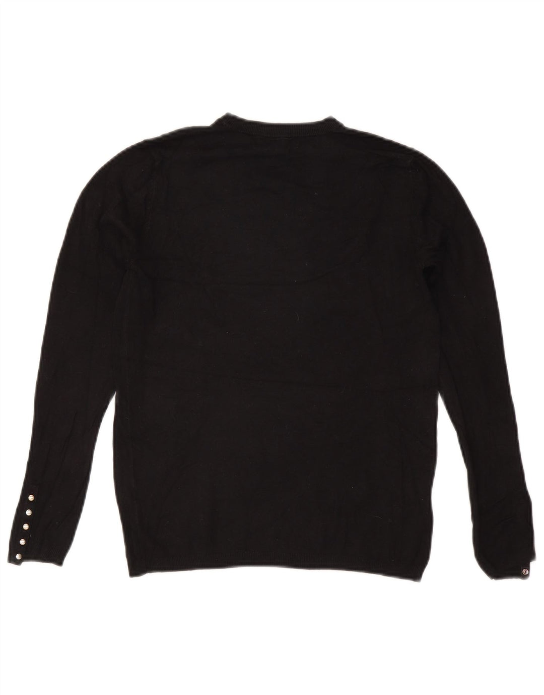 Zara Suéter feminino com gola redonda, Reino Unido 12 Médio Preto