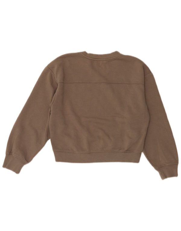 Moletom Zara feminino cropped com ajuste relaxado Reino Unido 8 pequeno algodão marrom