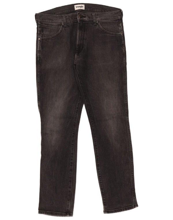Wrangler Mens Larston Slim Jeans W33 L32 Algodão Preto