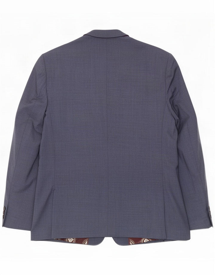 Ted Baker Mens 2 Button Blazer Jacket UK 44 2XL Lã Azul